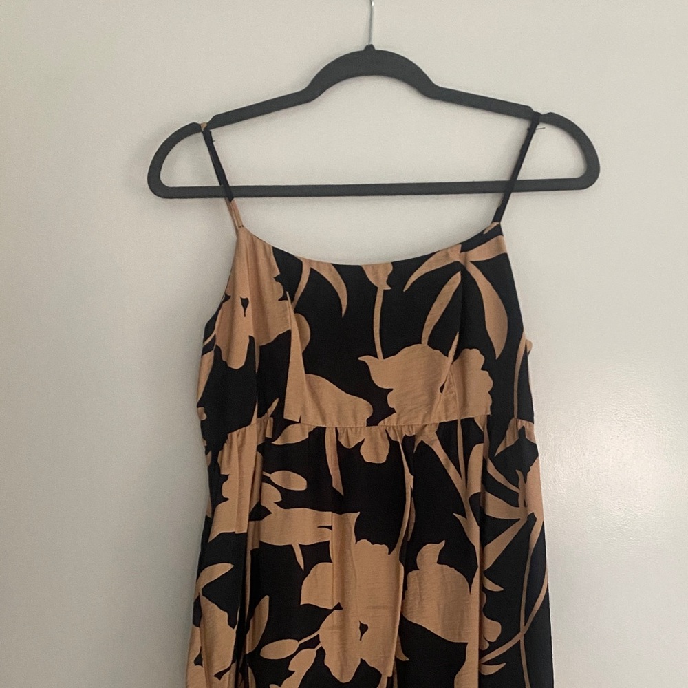 A New Day Black and Tan Floral Maxi Dress